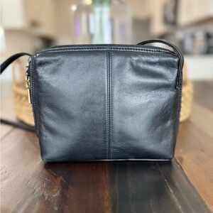 Vintage Dismicci Black Leather Crossbody Bag Small